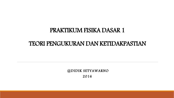 dasar teori pengukuran fisika