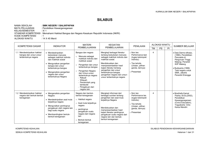 bahasa arab pendidikan kewarganegaraan