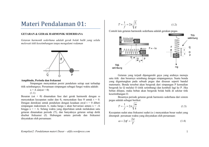 harmonik getaran sederhana gerak soal studylibid kumpulan pegas materi