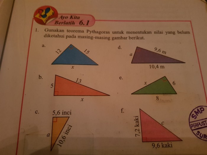 pythagoras soal latihan matematika teorema