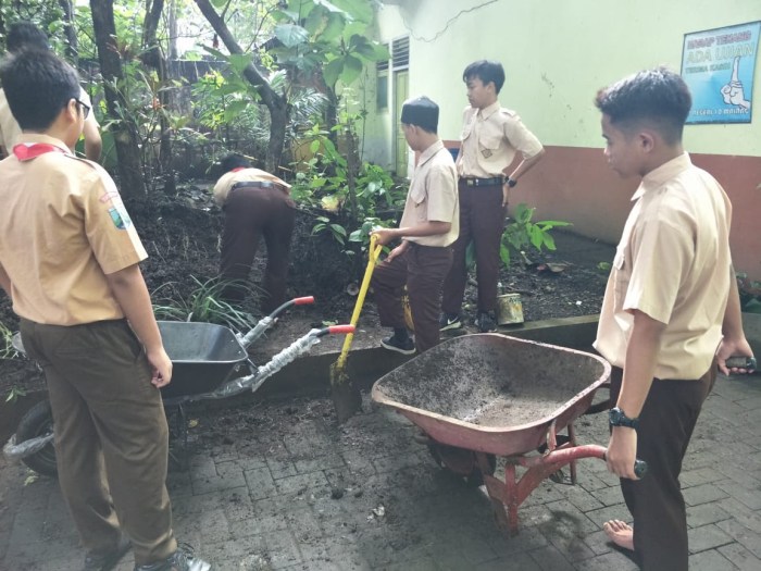 kerja bakti kartun orang