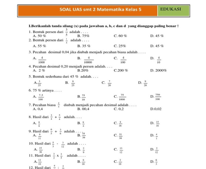 soal matematika kls 3 semester 1 terbaru