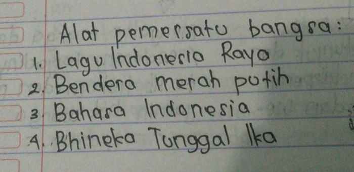 yang bukan alat pemersatu bangsa adalah