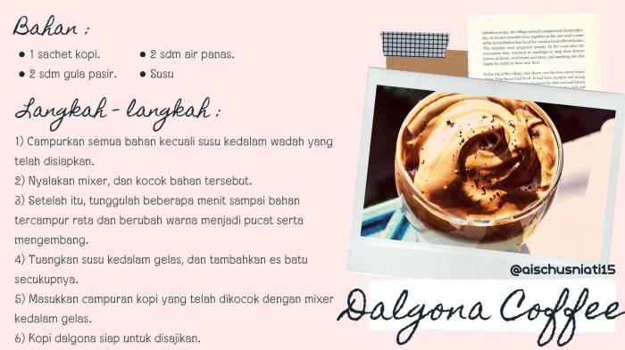 cara membuat es kopi dalam bahasa inggris