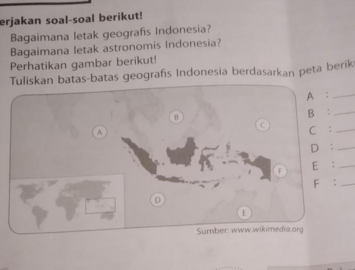 soal tentang letak geografis indonesia terbaru