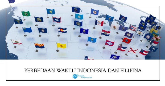 jarak waktu indonesia filipina