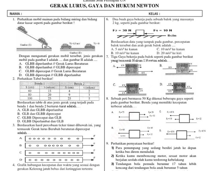 soal glb dan glbb kelas 8 terbaru