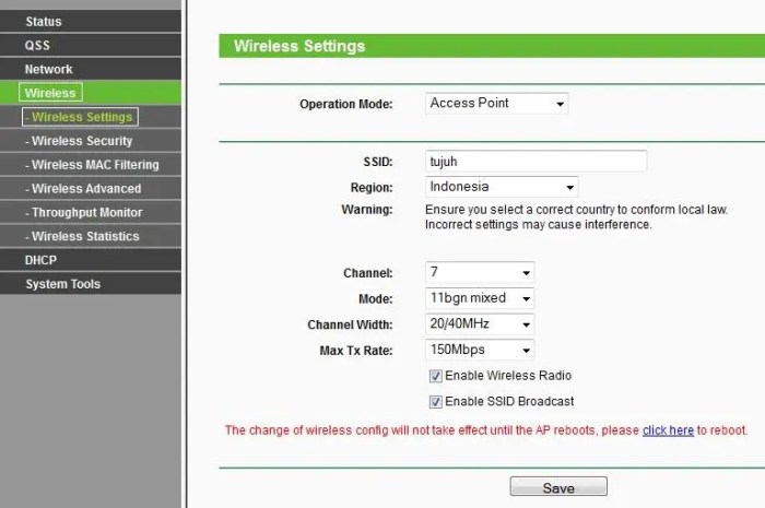 cara konfigurasi access point