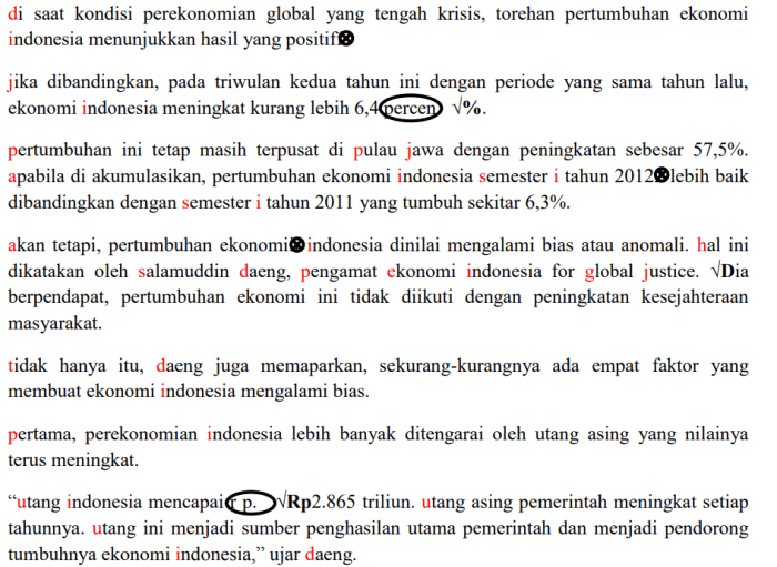 teks di atas dikembangkan dengan pola