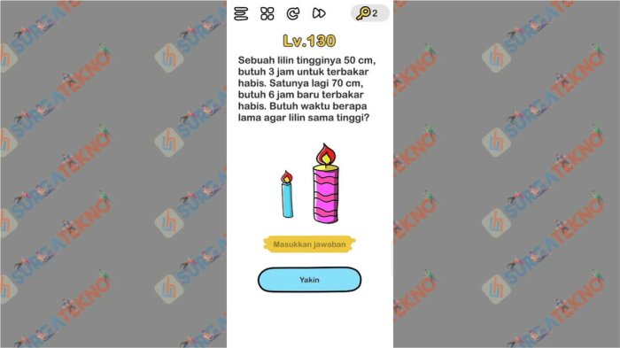 lilin nyalakan peringkat permainan