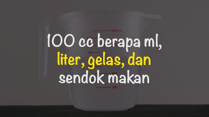 cc sama dengan berapa mili