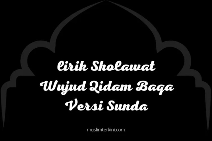 lirik sholawat wujud qidam baqa terbaru