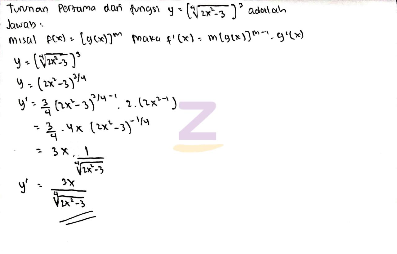 turunan pertama dari y 2x 1 5 2x adalah terbaru