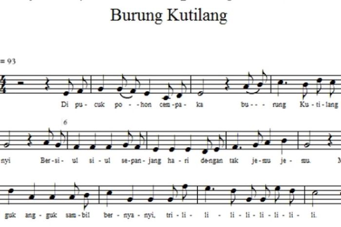 lagu burung kutilang termasuk jenis lagu terbaru