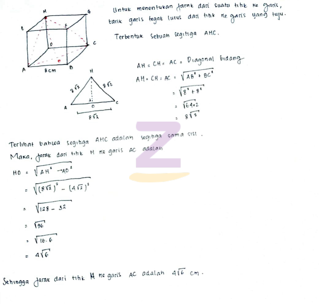 jarak titik h ke garis ac terbaru