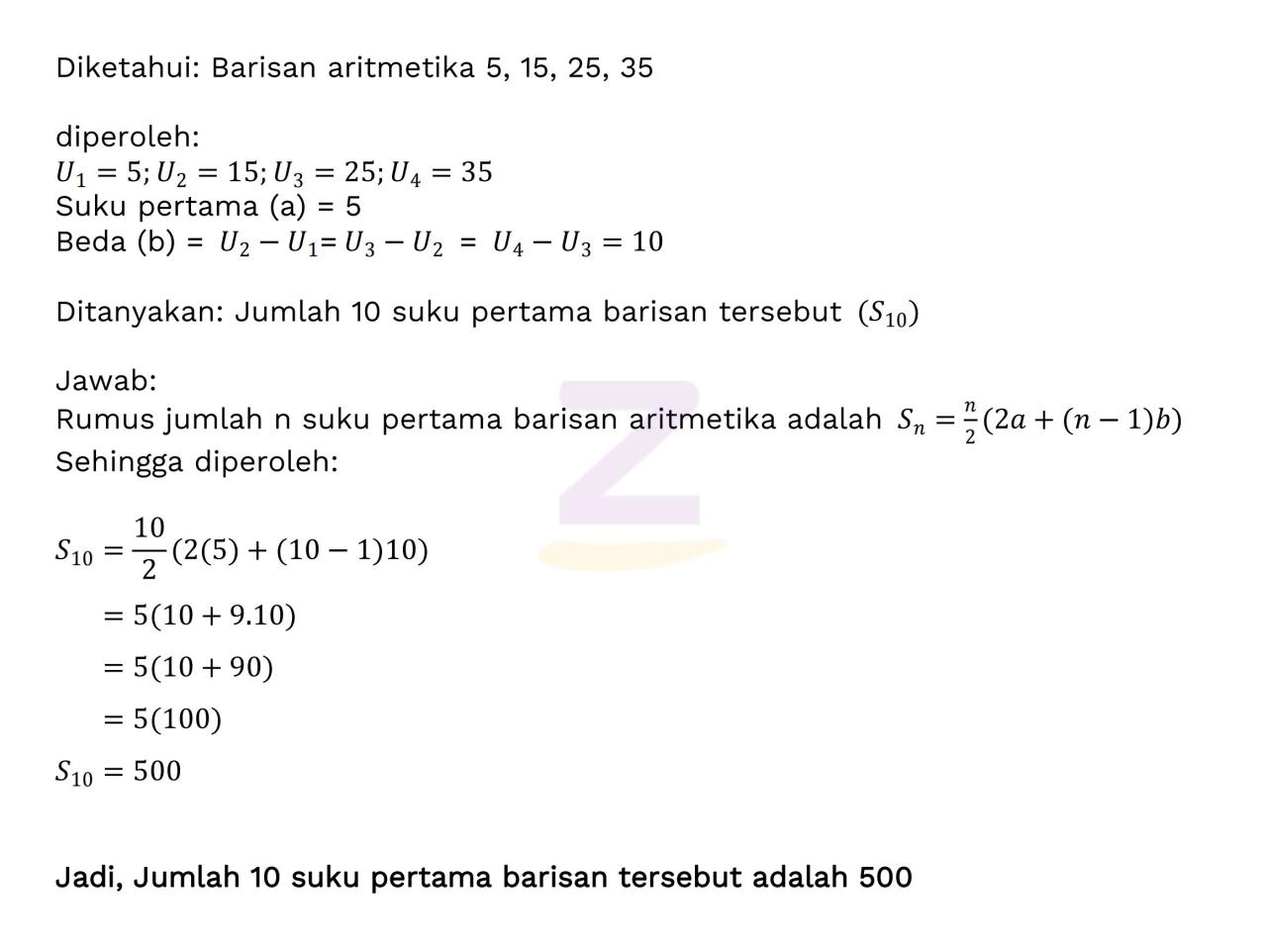 u2 10 dan u6 10 tentukan u9 terbaru