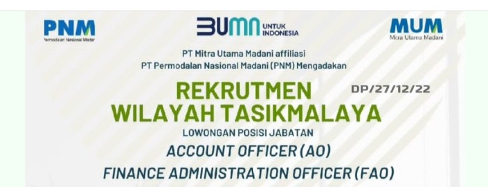 finance administration officer pnm
