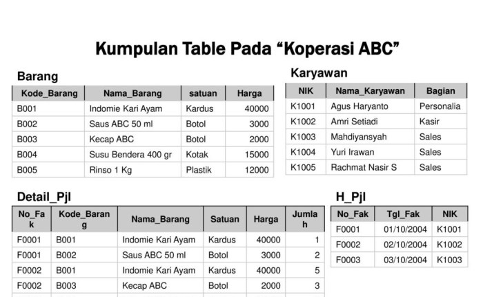 contoh normalisasi database penjualan terbaru