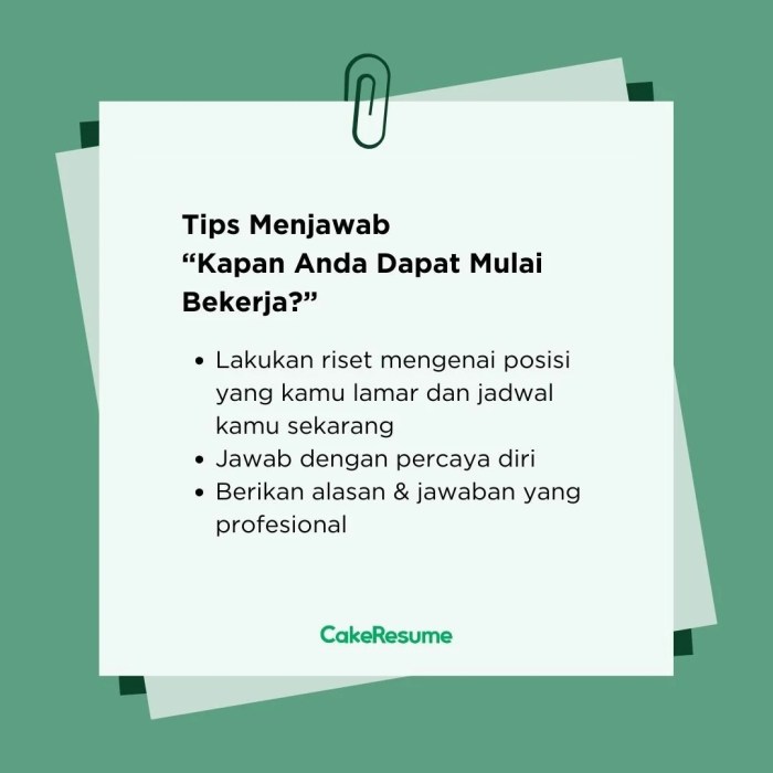 kapan saudara dapat mulai bekerja