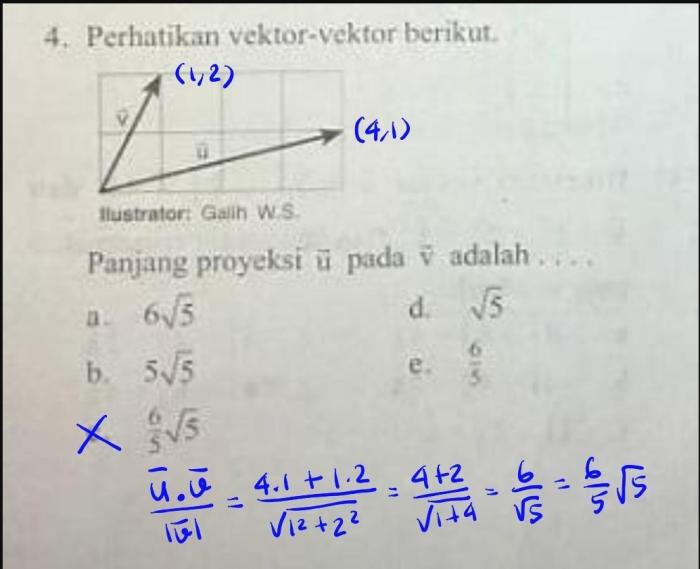 panjang proyeksi vektor a pada b terbaru