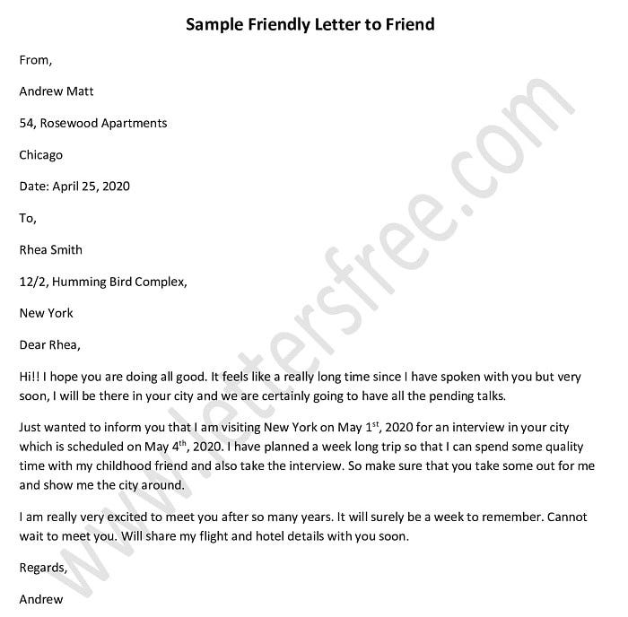 personal letter example to a friend terbaru