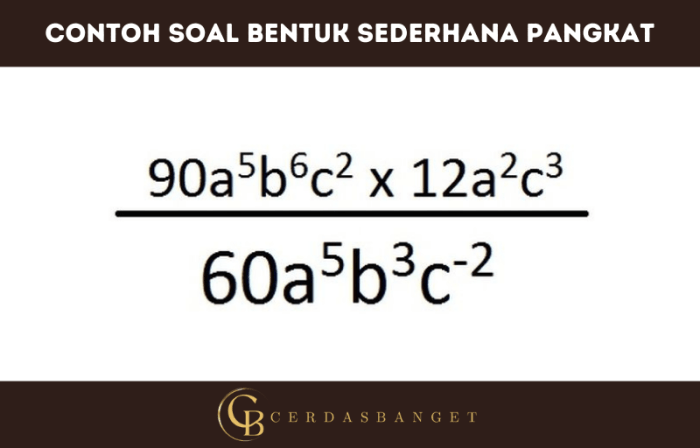 contoh soal bentuk sederhana pangkat