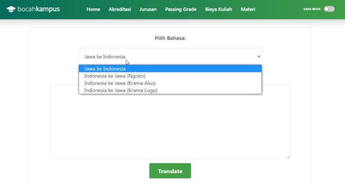 translate bahasa jawa ngoko terbaru