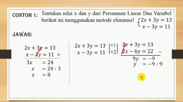 Soal persamaan linear dua variabel kelas 8