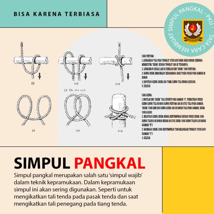 simpul tali gulung pramuka temali penarik pionering hidup tarik ikatan tambat bukubiruku tiang berganda laso turki jerat lengkap