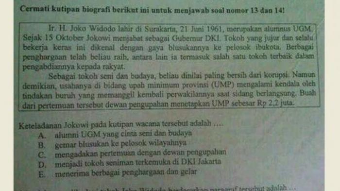 contoh soal biografi pilihan ganda terbaru