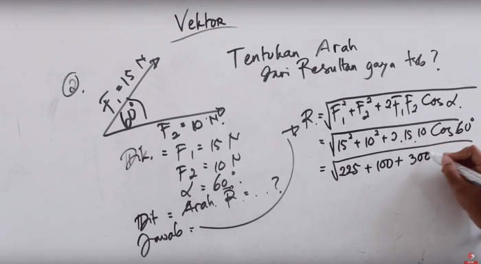 cara mencari arah vektor