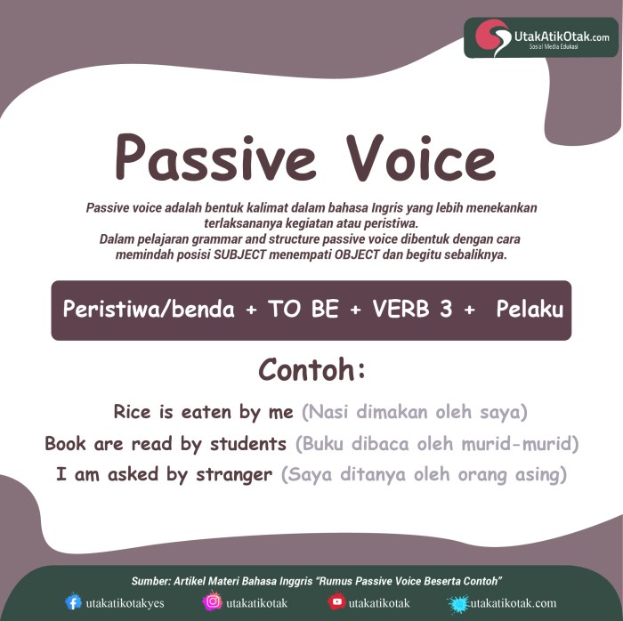 contoh teks passive voice tentang makanan