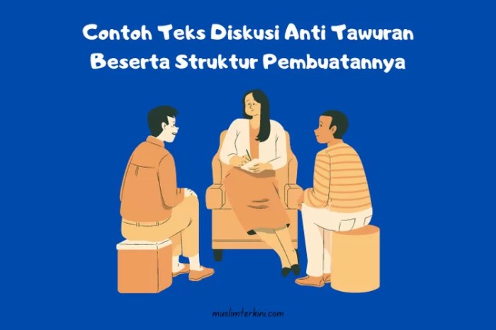 diskusi teks tawuran strukturnya struktur