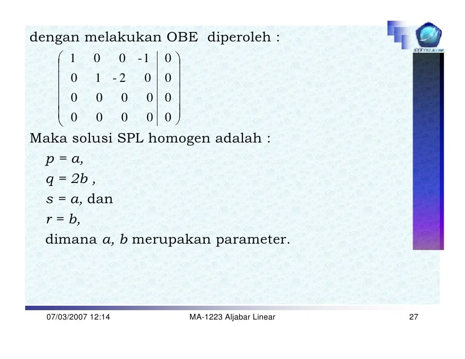 solusi sistem persamaan linear terbaru