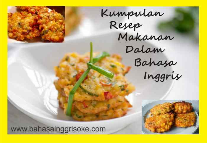 resep makanan bahasa inggris terbaru