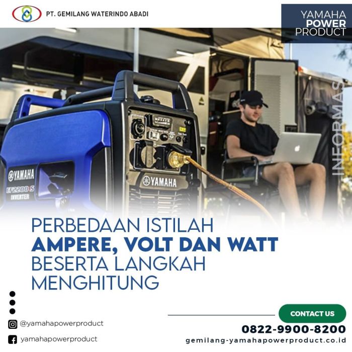 perbedaan ampere dan watt