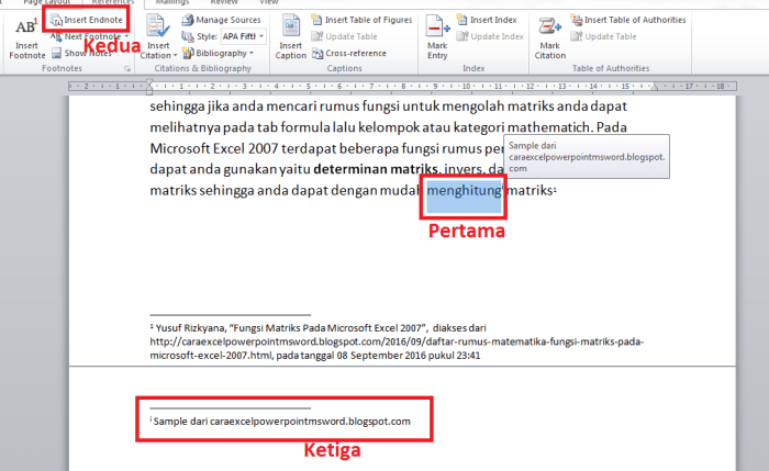 perbedaan footnote dan endnote terbaru