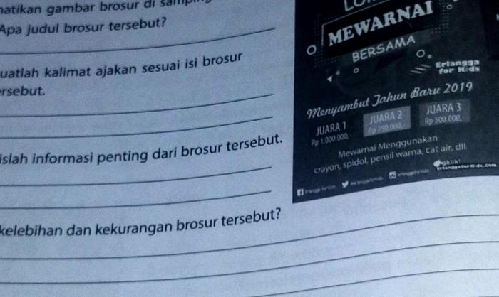 brosur tersebut judul perusahaan isi nama brainly pada