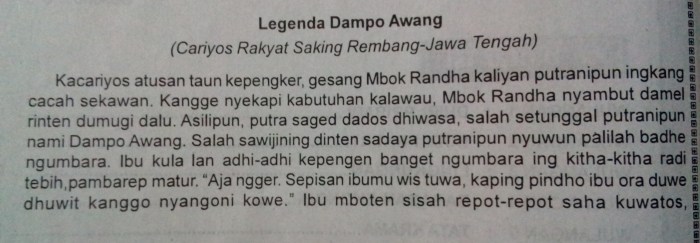 cerita bambang sumantri dalam bahasa jawa terbaru