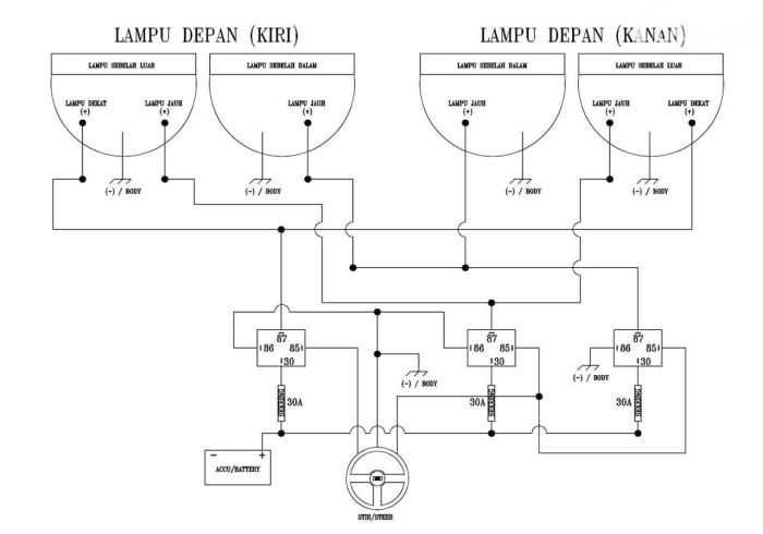 wiring diagram lampu kepala terbaru