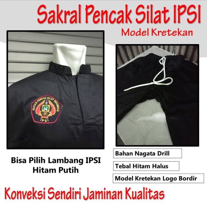 letak lambang ipsi di baju silat terbaru