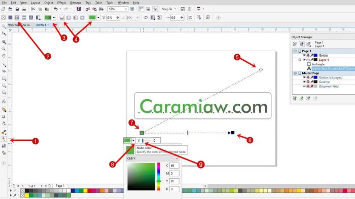 gradasi corel teks menghilangkan toolbox