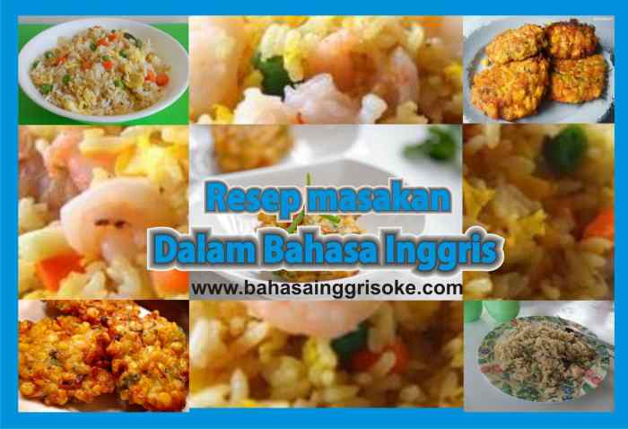 resep makanan bahasa inggris