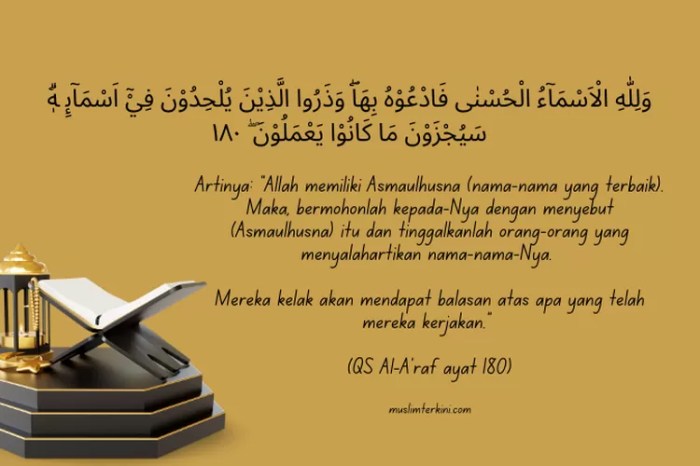 Surat al a raf ayat 180 latin dan artinya