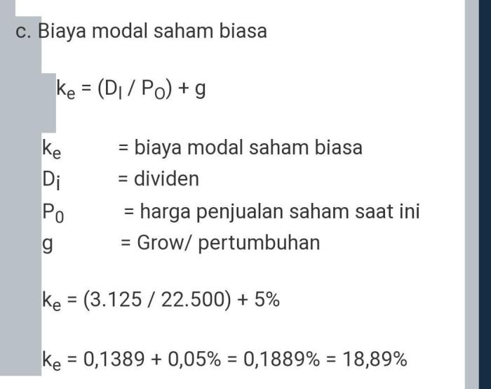 contoh soal modal saham dan jawabannya