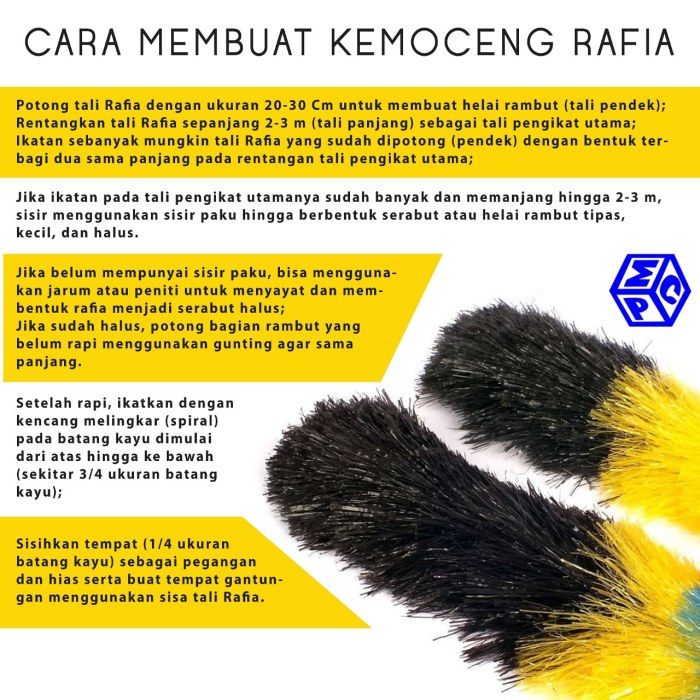 membuat kemoceng dari tali rafia