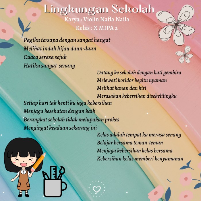 puisi tentang lingkungan sekolah 2 bait