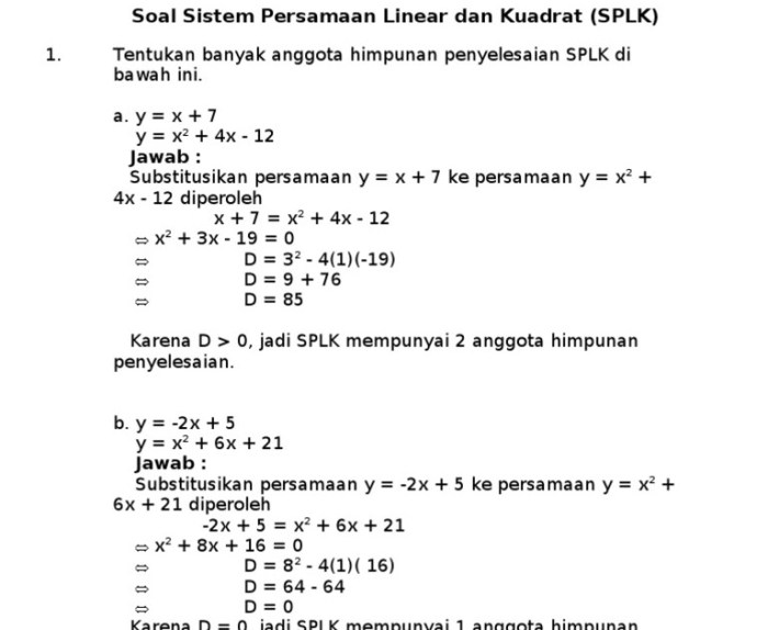 contoh soal persamaan kuadrat kelas 10 terbaru