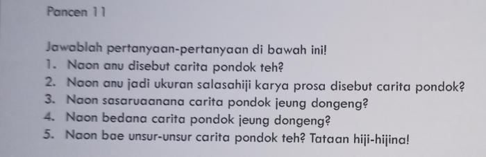 naon bedana carita pondok jeung dongeng terbaru