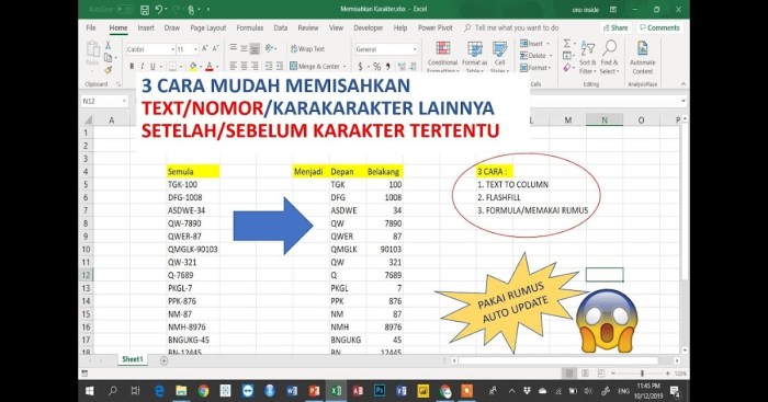 mengambil karakter tertentu di excel